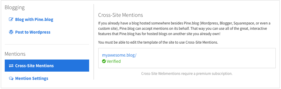 Cross-Site Mentions